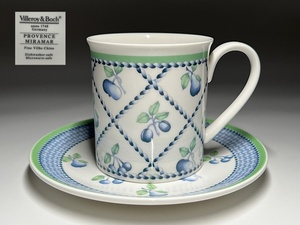 【瑞】ビレロイ&ボッホ villeroy&boch PROVENCE MIRAMAR　マグカップとケーキ皿：