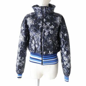 極美品◎19AW 伊製 CHANEL シャネル 19B 61966 レディース フード付き カシミヤ使い キルティング ジャケット 黒系 ココ×雪の結晶柄 36