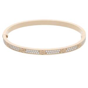 カルティエ Cartier LOVE BRACELET ラブブレス スモールモデル サイズ:16 K18PGPAVEダイヤ スモールモデルブレスレット 中古 SS13