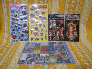 ♪ワンピースONE PIECE 新品シールセットグリッターシール＆ジャンプ３Ｄステッカー＆キャラクターシール＆ＵＶステッカー＆メモリアル2011