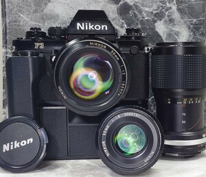 【終活整理】 Nikon F3＋Ai NIKKOR 50mm f1.2 シンデレラ＋50mm f1.8 薄型＋35-105mm マクロ付ズーム＋モードラMD-4 各動作良好 露出計OK
