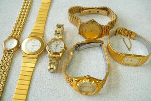 F478 ORIENTなど ゴールドカラー 腕時計 メンズ レディース アクセサリー クォーツ 大量 セット まとめて おまとめ まとめ売り 不動品