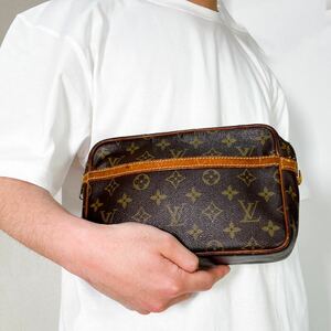 1円〜◆LOUIS VUITTON ルイヴィトン モノグラム コンピエーニュ23 セカンドバッグ クラッチ メンズ ブラウン ビジネス M51845 