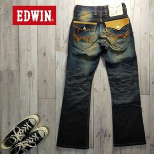 ☆EDWIN エドウィン☆421XVS USED加工 ブーツカット デニム パンツ W26 S1558