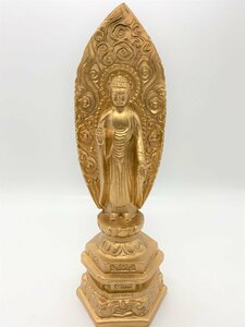 【三枝堂】新品　十二支の御守本尊　真鍮製　阿弥陀如来　高さ２３．５cm　☆送料は当社負担☆