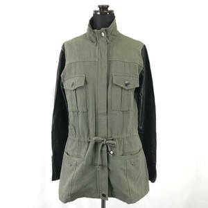 USA/アメリカ製★レイルズ/Rails/キットソン★袖羊革/ジップジャケット【レディースS/カーキ×黒】Jackets/Jumpers/kitson Japan◆BH294