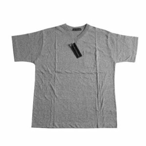 新品 RODHOS VALENTINO メンズ Tシャツ Vネック グレー M 胸ポケット付き 紳士 カットソー