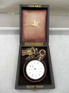 銀無垢 BOVET 498 ボヴェ 手巻き 鍵付き懐中時計 アンティーク 約124.35g 稼働現状品 売り切り