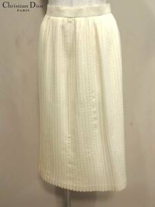 L47282【Chrstian Dior】アンティーク プレタポルテ プリーツ シルクウールスカート 美品