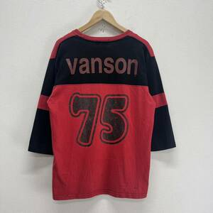 VANSON バンソン 七分丈カットソー ロンT Tシャツ フットボールT ロゴ L 10112305