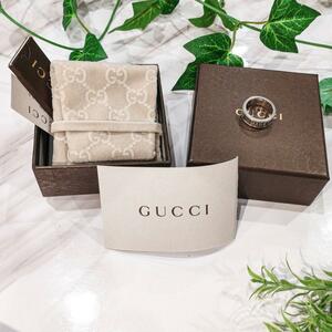 グッチ Gucci　インターロッキングG リング 925 8.3g シルバー　指輪　箱付き　13号　アクセサリー　保存袋　ブランド　メンズ