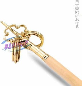 「81SHOP」錫杖 密教法具 寺院用仏具 白木柄 仏具 しゃくじょう 鳴杖 お守り 寺院仏具 京仏具大型 長さ35cm