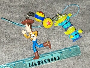 絶版 トイストーリー ウッディー ピクサーボール サニーサイド マスコットストラップ リトルグリーンメン 2段 エイリアン Toy Story セット