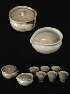 D美術　 急須　湯冷　煎茶碗　陶磁工芸　セット８点　茶道具　煎茶道具　古道具　時代物　美術品Q474