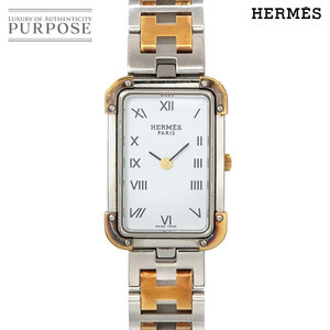 エルメス HERMES クロアジュール コンビ CR1 220 ヴィンテージ レディース 腕時計 ホワイト クォーツ ウォッチ Croisiere 90230071