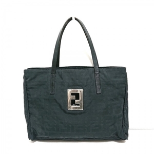 フェンディ FENDI トートバッグ 15787 ズッカ柄 ナイロンジャガード×レザー 黒 バッグ