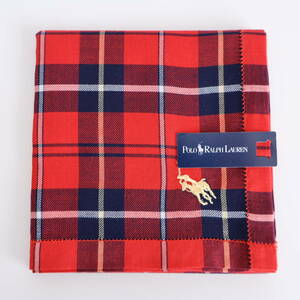 ■未使用　POLO RALPH LAUREN　ポロ ラルフローレン　ハンカチ　チェック　赤■