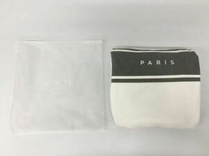 K18-810-0428-130▲【未使用】WH TE PARIS(ホワイトパリ) デザイン入り パーカー 白 ホワイト タグ/収納袋付き Mサイズ