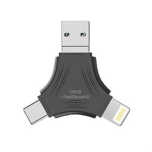 ◆送料無料 [Apple MFi認証] 2023新版 128GB 3in1 USB3.0メモリ for Lightning/USB C/Micro USB フラッシュメモリ