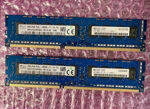 W114☆ SK hynix DDR3L PC3L-12800E-11-13-E3 8GB×2 計16GB デスクトップ用メモリ Memory メモリー 動作確認済み 