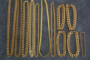 C195 喜平系 海外製含む ゴールドカラー ネックレス ブレスレット ヴィンテージ アクセサリー 大量 セット まとめて おまとめ ペンダント