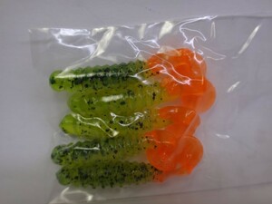 SLIDER Crappie Grub CH/ BG/ OTx5　スライダー クラッピーグラブ 1.5インチ　1-1/2インチ チャート/ ブラックグリッター/オレンジテール