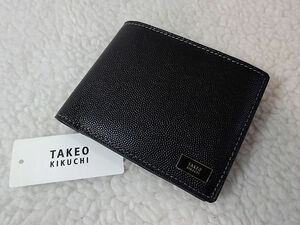 【新品/本物】TAKEO KIKUCHI（タケオキクチ）二つ折財布/黒 ￥15,400-☆★☆