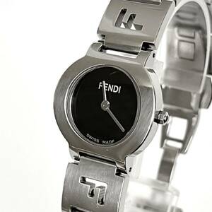 【稼働】磨き済み フェンディ FENDI 3050L レディース 腕時計 美品 電池新品 ブラック文字盤 s1568