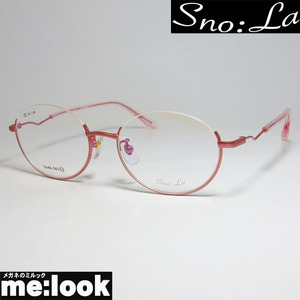 Sno:La スノーラ レディース　逆ナイロール 眼鏡 メガネ フレーム SN46-065-2 度付可 マットピンク