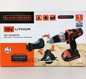 特価！BLACK+DECKER ブラックアンドデッカー 18V EVO183C1 電動マルチツール 充電池2個付き ドリル ドライバー 丸ノコ マルチのこぎり 工具