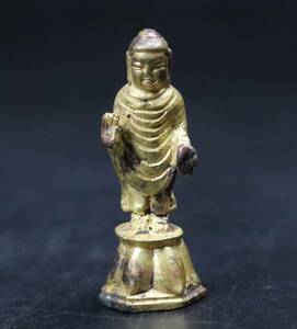 【T036】仏教美術 古銅 新羅仏 如来像 金銅仏 仏像