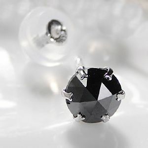 k18WG ホワイトゴールド ブラックダイヤモンド ピアス 片耳用 AAAクラス 0.35ct pia035k18