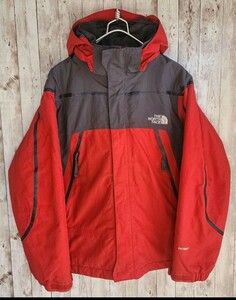 THE NORTH FACE ノースフェイス マウンテンパーカーLサイズ 登山 キャンプ 釣り 赤 レッド グレー