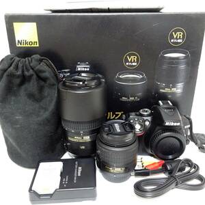 ニコン D5300 デジタル一眼カメラ 55-300mm 1:4.5-5.6 18-55mm 1:3.5-5.6 レンズ Nikon 通電確認済 100サイズ発送 KK-2633037-186-mrrz