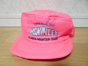 新品 80年代 ビンテージ 日本製 アラスカ州 ALASKA MOUNTAIN CHAIN マッキンリー山 MCKINLEY 6,194M 帽子 L スキー 登山 レトロ 当時物
