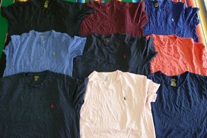 TS-RL28 ラルフ Ralph Lauren ワンポイントTシャツ 無地￥1～US古着卸大量セット業者まとめ売り