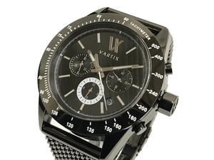 ヴァティックス 自動巻 腕時計 クロノグラフ VINGT-GINQ ANS ヴァンサンカン ブラック KU01B 中古 美品 T8601901