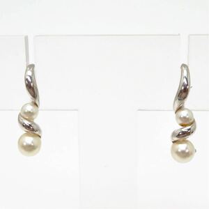 ＊MIKIMOTO(ミキモト)K18WGアコヤ本真珠ベビーパールピアス＊m 2.5g 3.5~4.5mm珠 あこや pearl pierce jewelry EB0/EB1