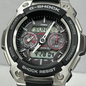 未使用同様 極美品 G-SHOCK MTG-1500-1AJF MT-G タフソーラー 電波受信 電波ソーラー マルチバンド6 シルバー ブラック メタルバンド