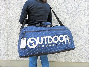 ネイビードット 新品 OUTDOOR アウトドア 中型 ボストンバッグ 60cm 水玉模様 容量大 部活 合宿 部活 スポーツ レディースバッグ