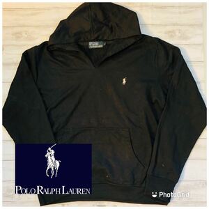 ラルフローレン　Polo by Ralph Lauren L 裏起毛　スウェット　プルオーバーパーカー　ブラック