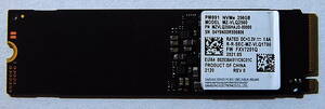 NVMe PCIe M.2 SSD 2280 256GB Samsung 使用時間 331時間 動作確認済み 送料無料