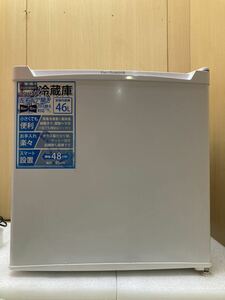 HY0830 タンスのゲンTQ-0146-WH 46L 1ドアノンフロン冷蔵庫　18年製　通電確認済　現状品　0405