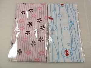 小紋手ぬぐい　手拭　流水桜　金魚　2枚組　日本製