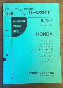 BB-5199 ■送料無料■ パーツガイド DAIHATSU No.706-1 本 古本 マニュアル パーツ 車 インテグラ 印刷物 1996年4月 111P /くOKら