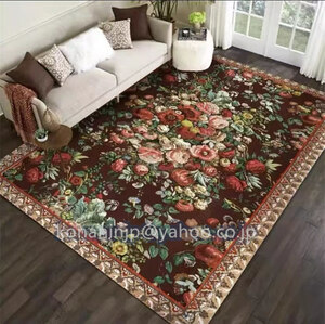 人気美品 豪華　家庭用カーペット 玄関マット段通160cm*230cm花柄 絨毯