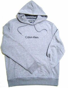 送料無料 Calvin Klein カルバンクライン スウェット ロゴ刺しゅうプリント プルバーパーカー グレー L 40FM269 メンズ レディース 人気 