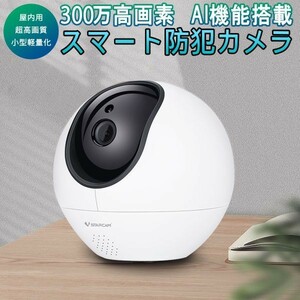 防犯カメラ 屋内用 ワイヤレス CS990 300万画素 ONVIF対応 AI機能搭載 人体追跡 動体検知 MicroSDカード 録音 PSE 技適「CS990.A」