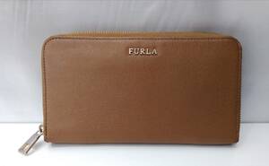 FURLA フルラ 851529 長財布 ラウンドファスナー ウォレット ベージュ系 レディース