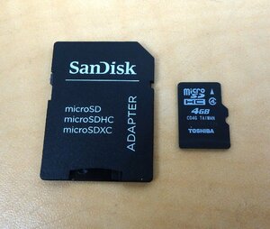 TOSHIBA 東芝 microSDHCカード 4GB フォーマット済 アダプター付
